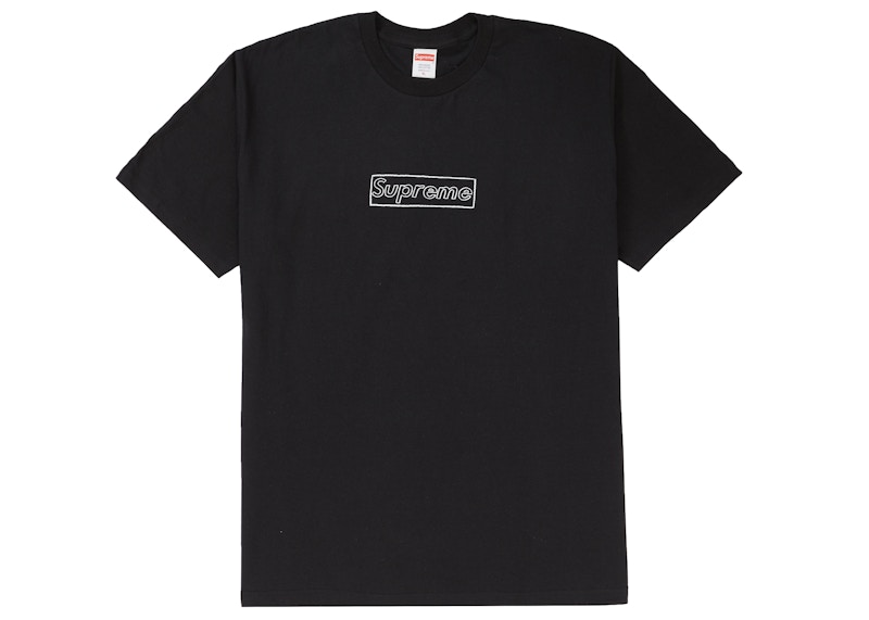 Supreme KAWS Chalk Logo Tee Black Men's - SS21 - US