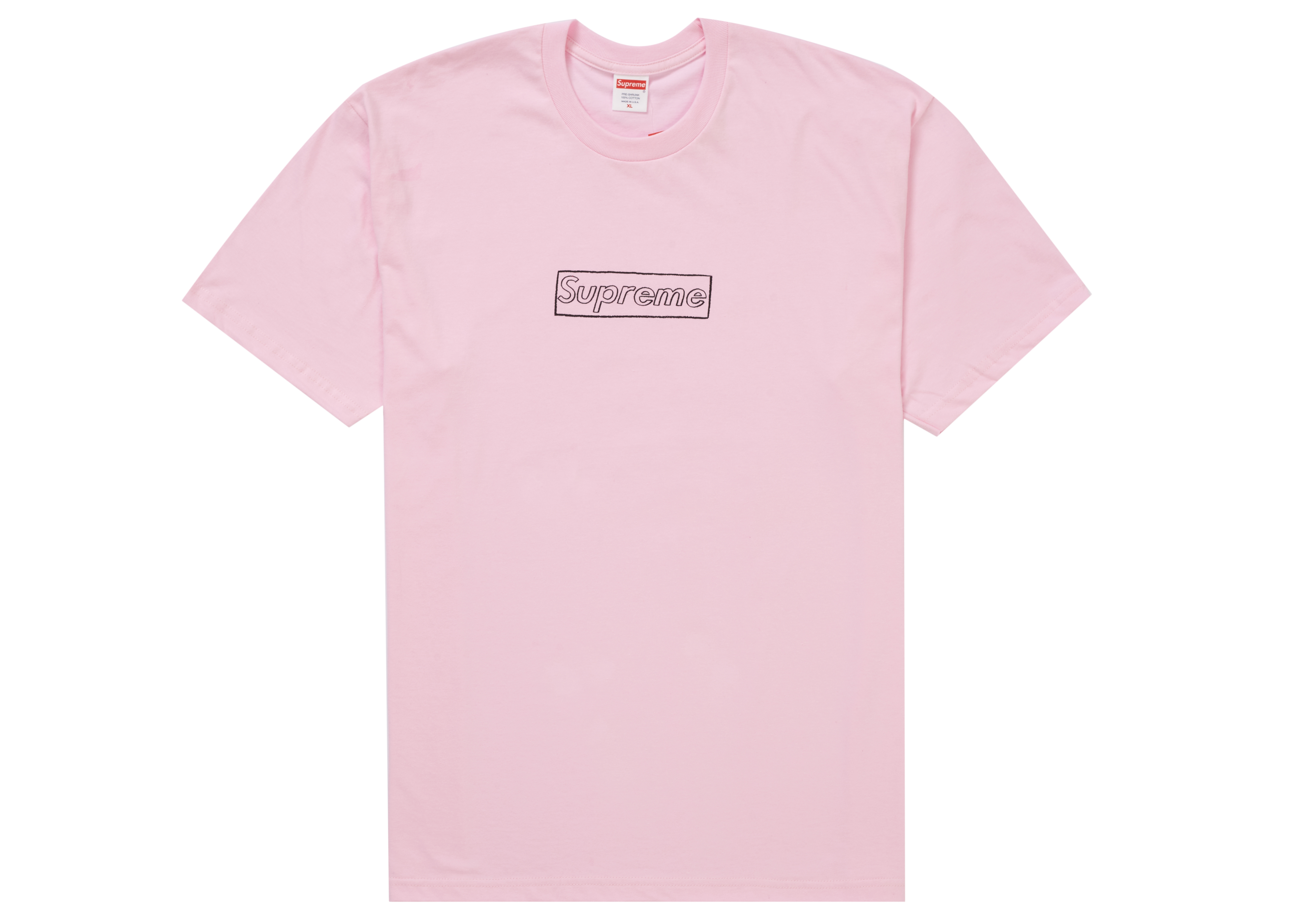 Supreme KAWS Chalk Logo Tee Light Pink Men's - SS21 - US