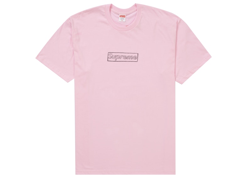 Supreme KAWS Chalk Logo Tee Light Pink