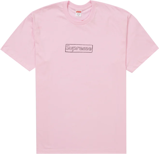 Supreme KAWS Chalk Logo Tee Light Pink Men's - SS21 - US
