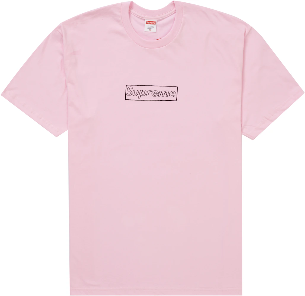 Supreme KAWS Chalk Logo Tee Light Pink - SS21 - DE