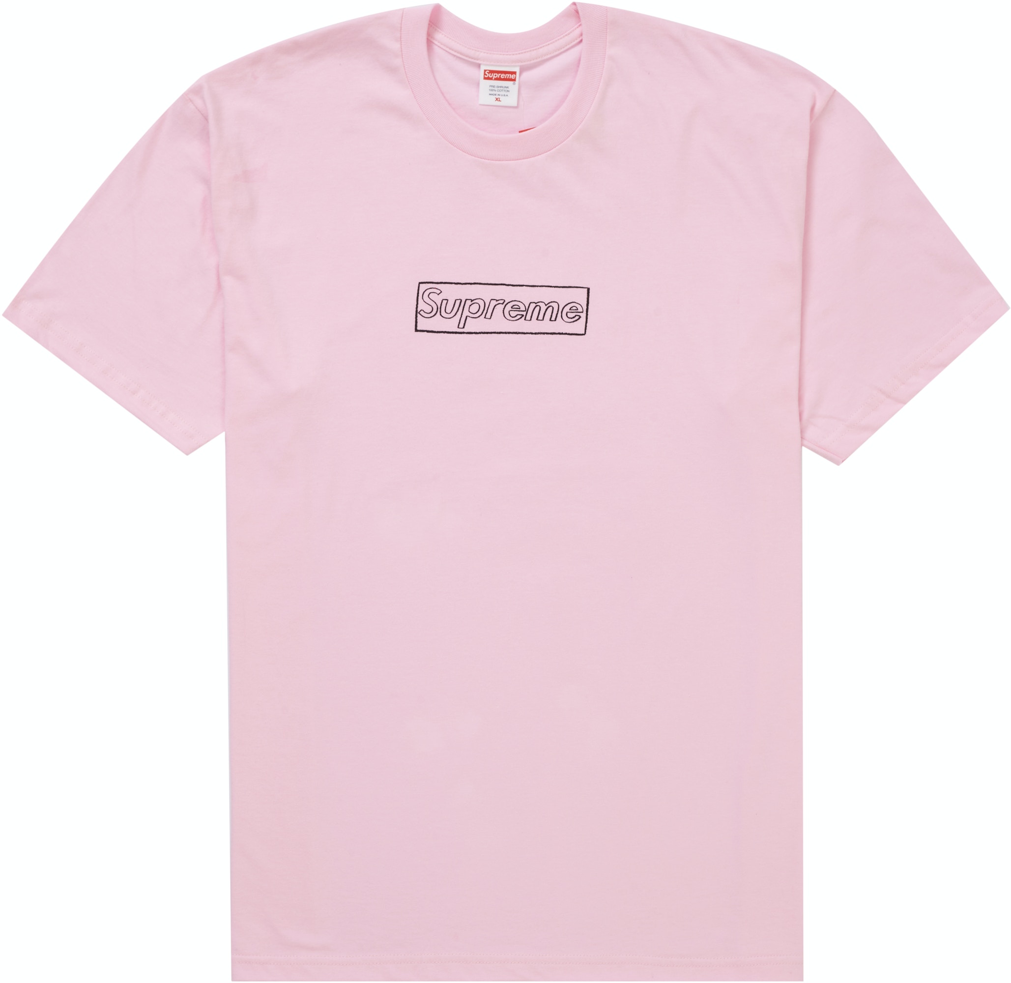 Supreme KAWS Chalk Logo Tee Light Pink - SS21