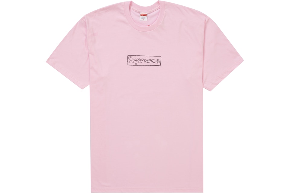 Supreme Kaws Chalk Logo Tee Light Pink Ss21 Supreme Kaws Chalk Logo Tee Light Pink Ss21