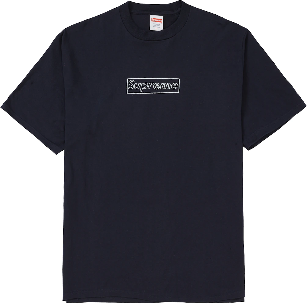 Supreme X KAWS Chalk Logo Crew Neck T-Shirt - Blue for Men