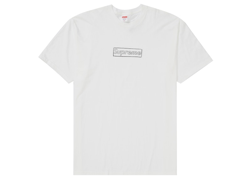 Supreme KAWS Chalk Logo Tee White