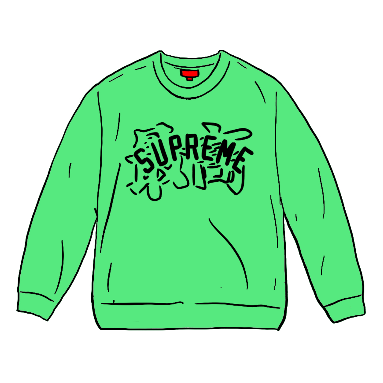 Supreme Kanji Logo Crewneck Bright Green Men's - SS20 - US