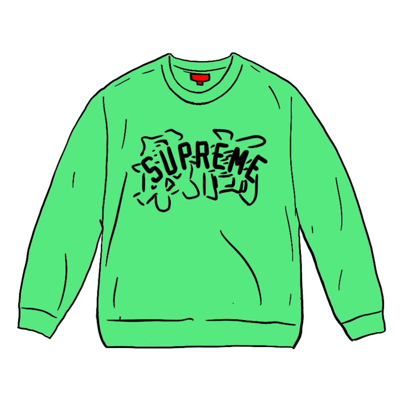 Supreme Kanji Logo Crewneck Bright Green Men's - SS20 - US