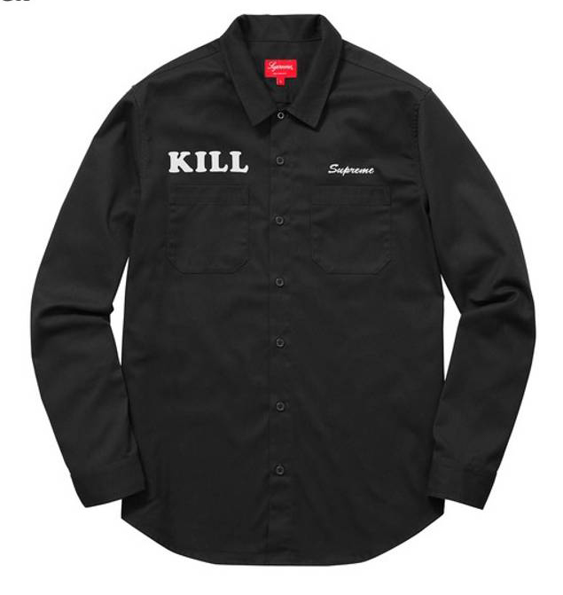 Supreme Kill Work Shirt Black Men's - SS16 - US