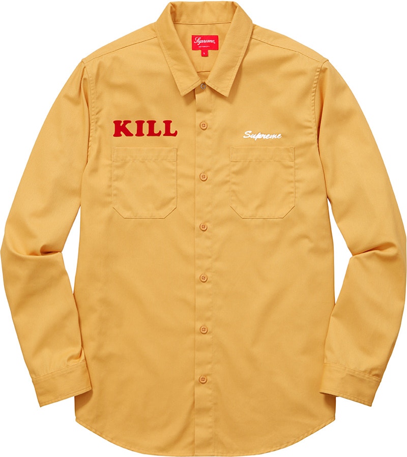 Supreme Kill Work Shirt Yellow Hombre - SS16 - US