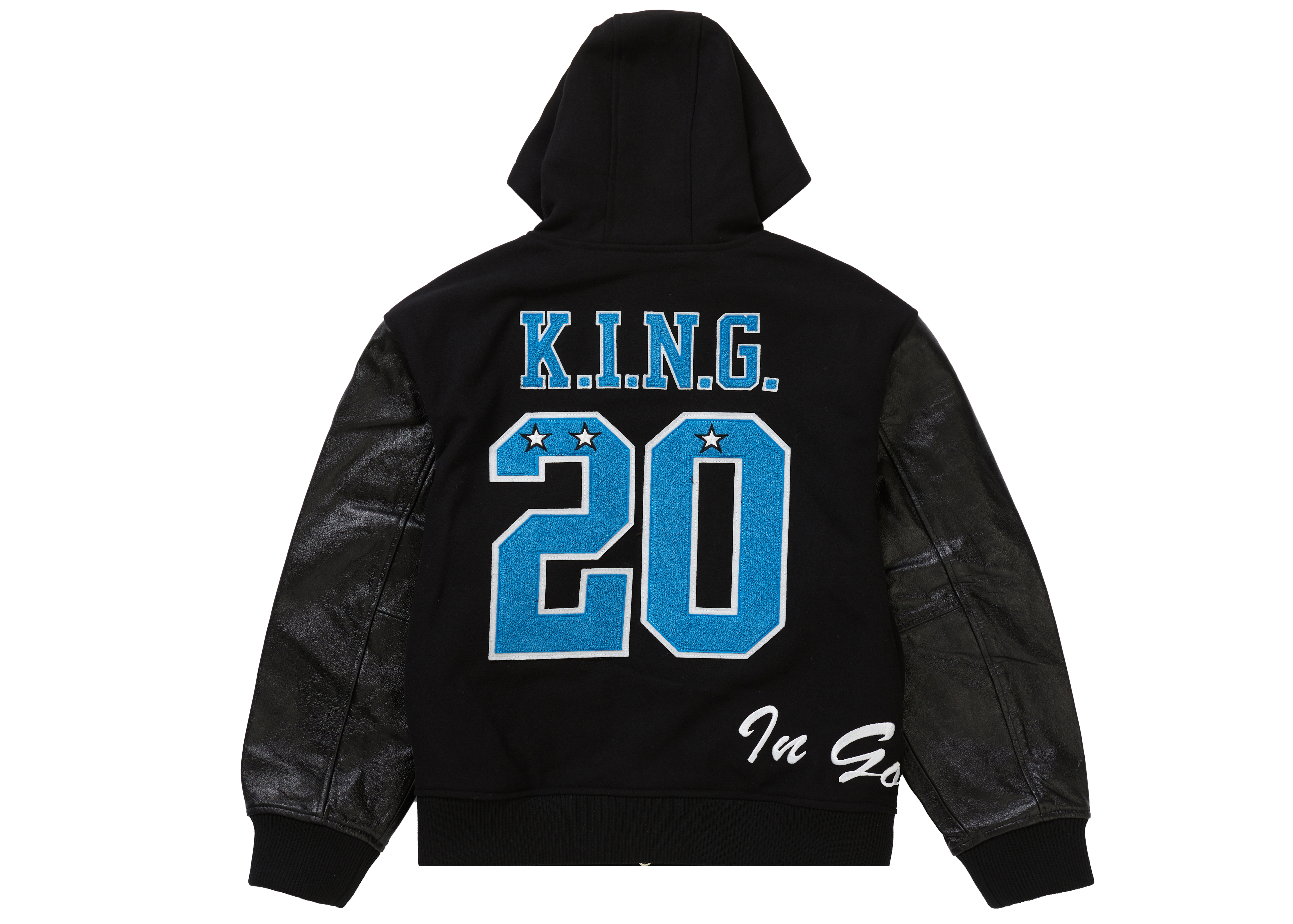 Supreme King Hooded Varsity Jacket Black