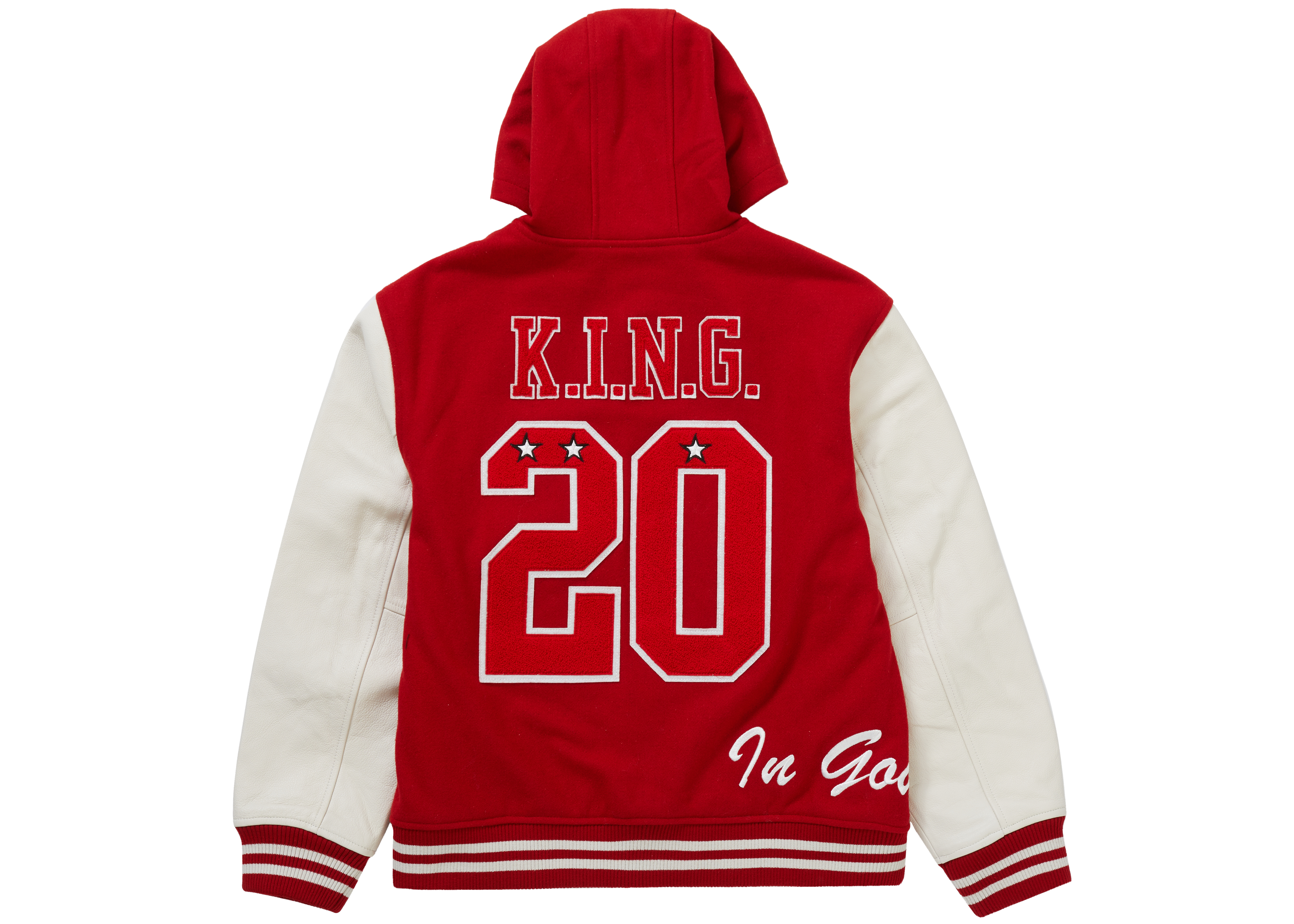 Supreme King Hooded Varsity Jacket Red Men's - FW20 - US