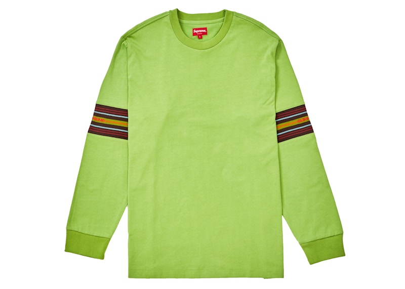 Supreme Knit Panel Stripe LS Top Green Men's - FW18 - US