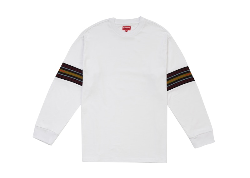 Supreme Knit Panel Stripe LS Top White Men's - FW18 - US