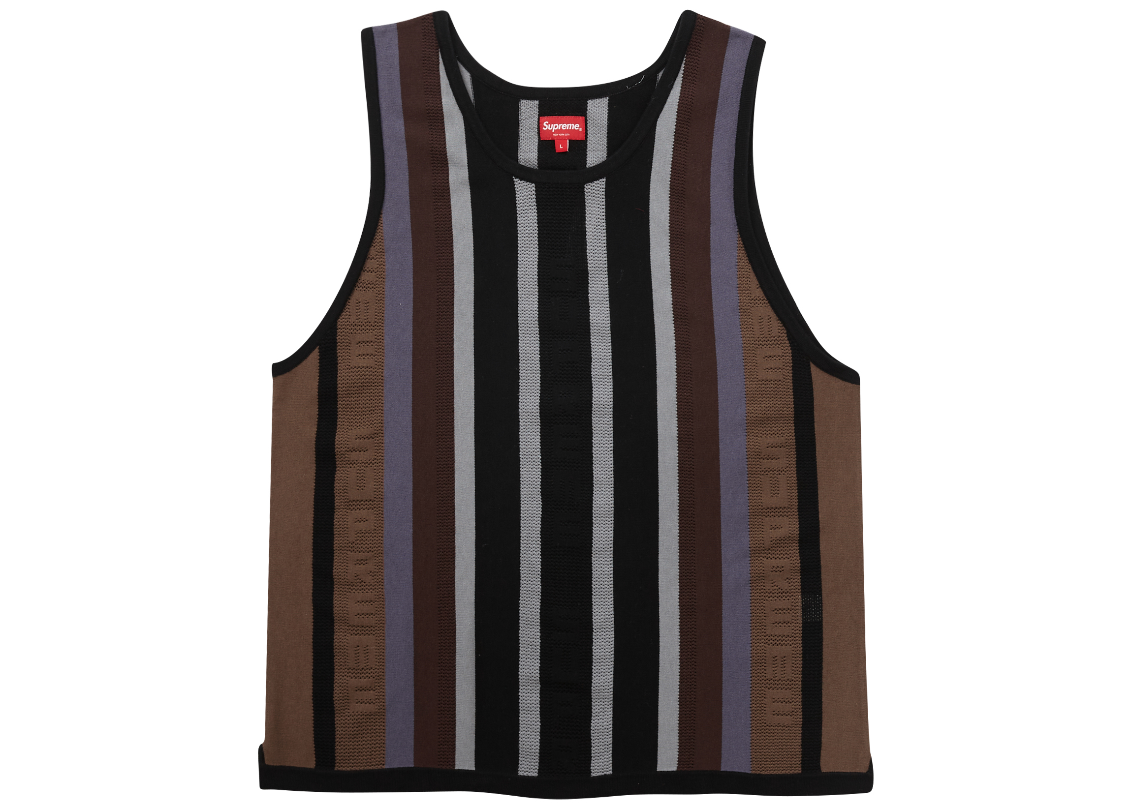 Supreme Knit Stripe Tank Top (SS23) Black Men's - SS23 - US