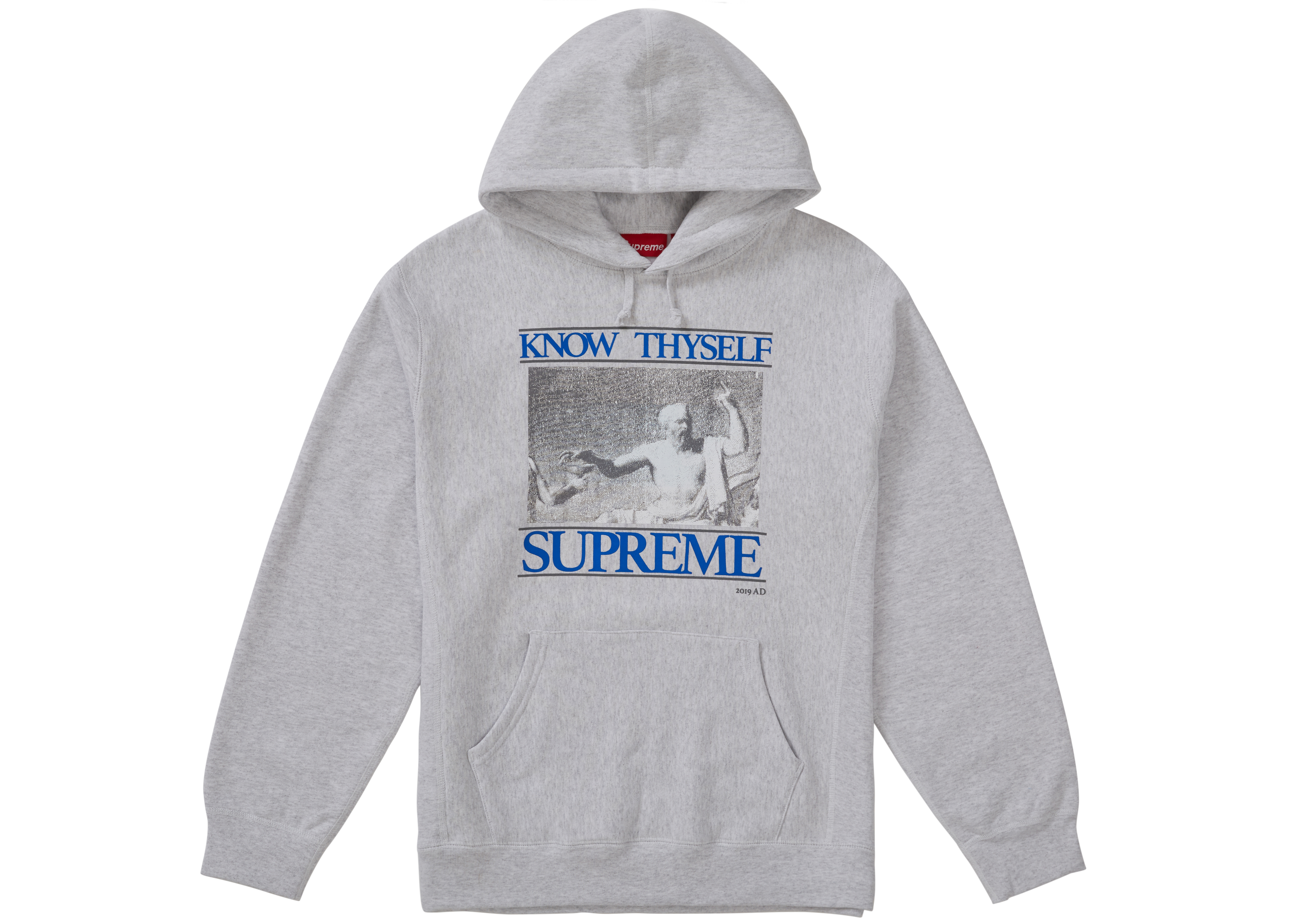 Supreme Know Thyself Hooded Sweatshirt Ash Grey Men's - SS19 - US