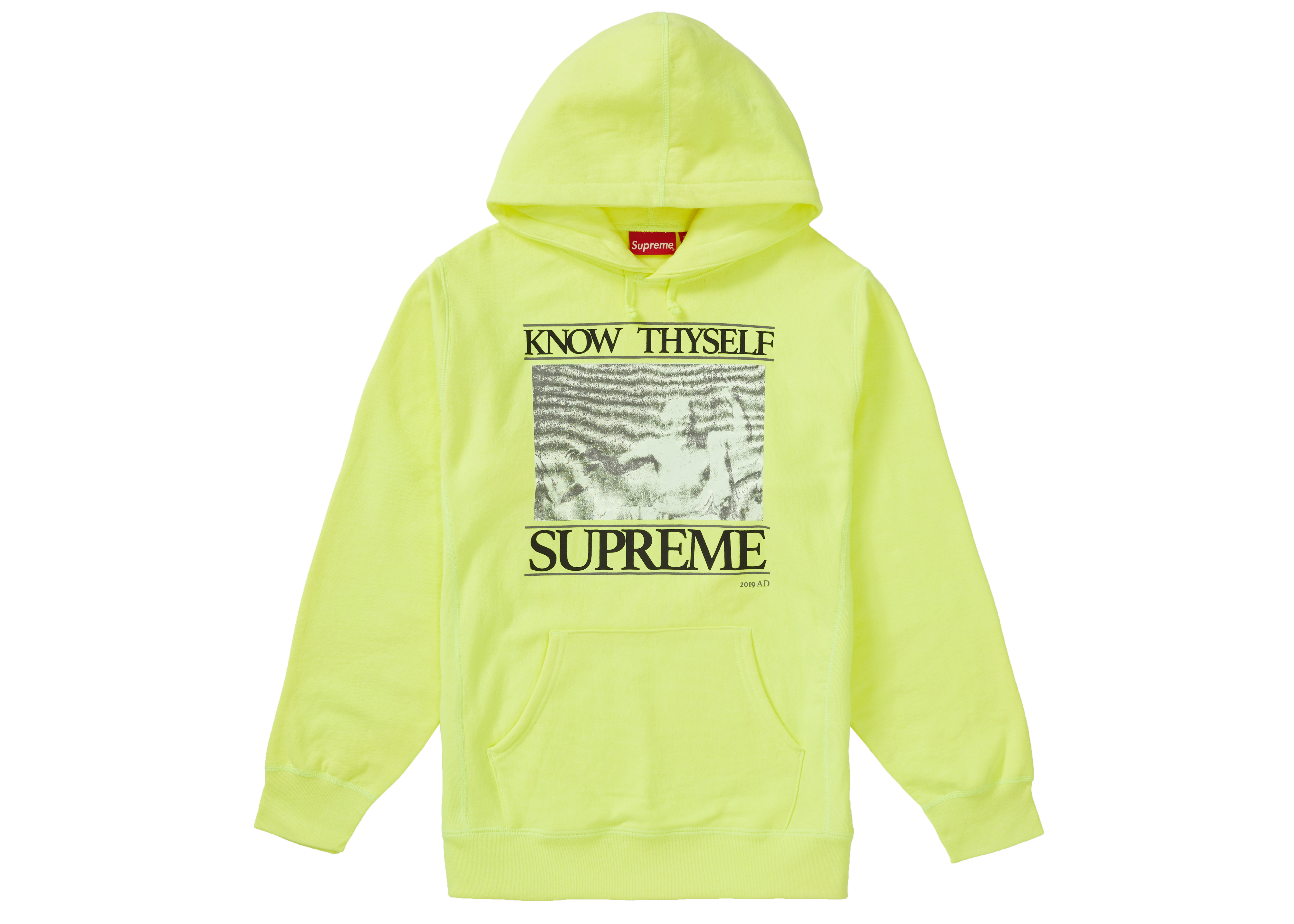 Supreme Know Thyself Hooded Sweatshirt Bright Yellow Men's - SS19 - US