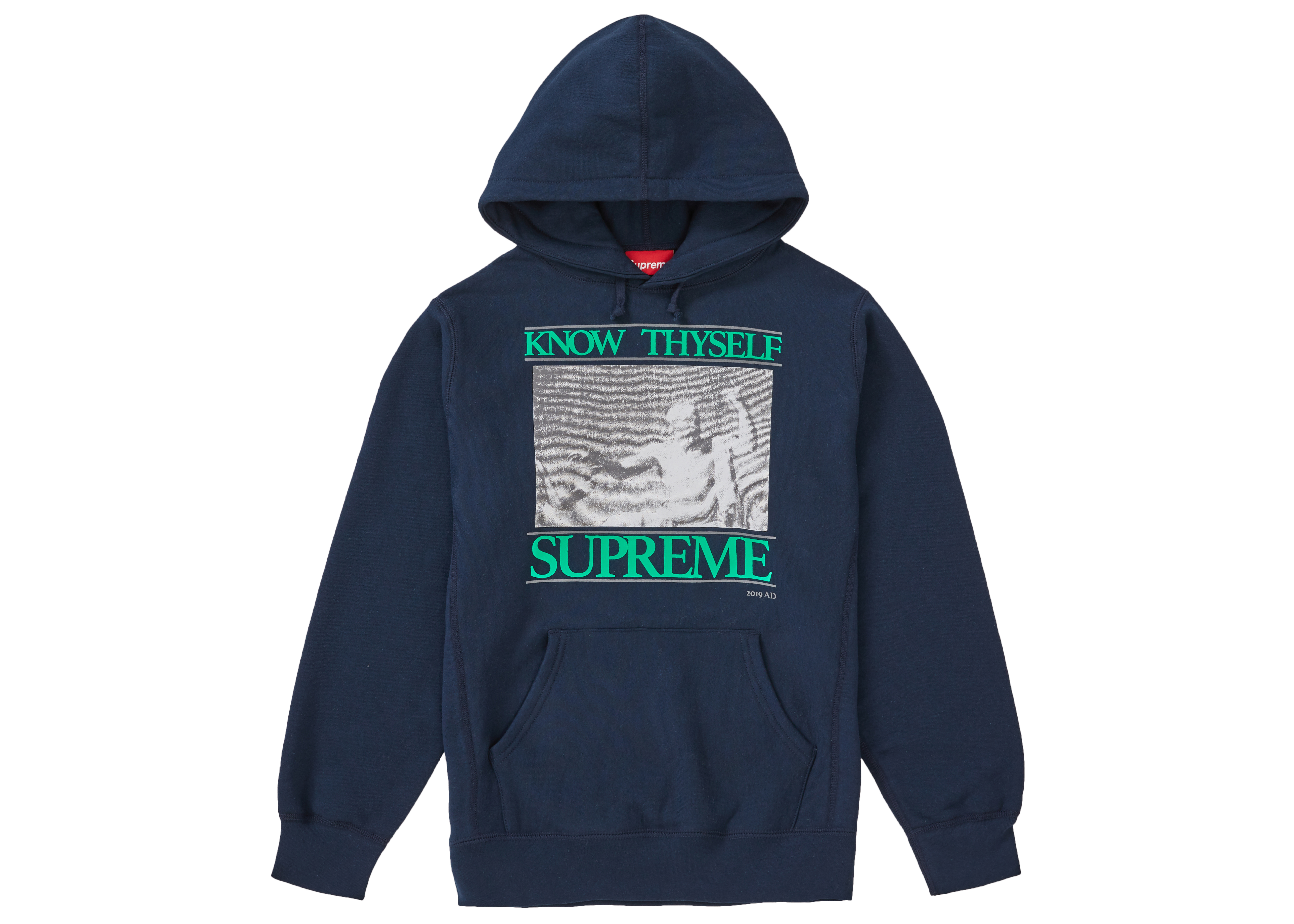 Supreme Know Thyself Hooded Sweatshirt Navy Men's - SS19 - US