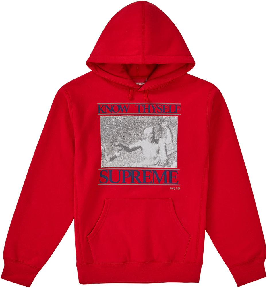 Supreme Know Thyself Hooded Sweatshirt Red Men's - SS19 - US