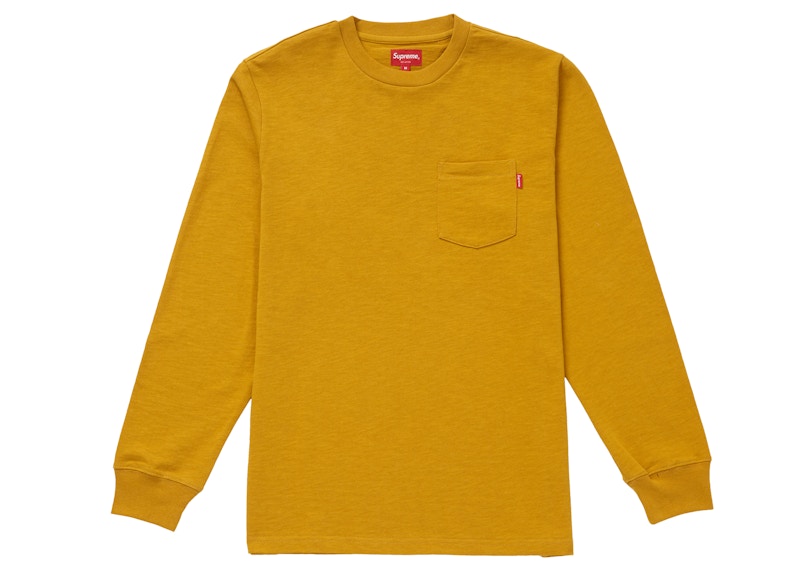 Supreme L/S Pocket Tee (FW18) Mustard Men's - FW18 - US