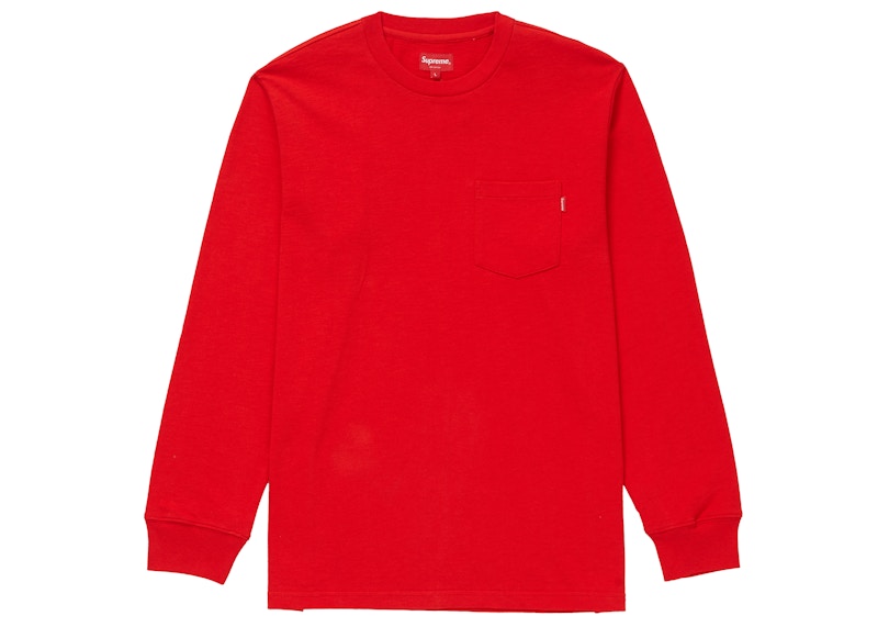 Supreme L/S Pocket Tee (FW18) Red Men's - FW18 - US