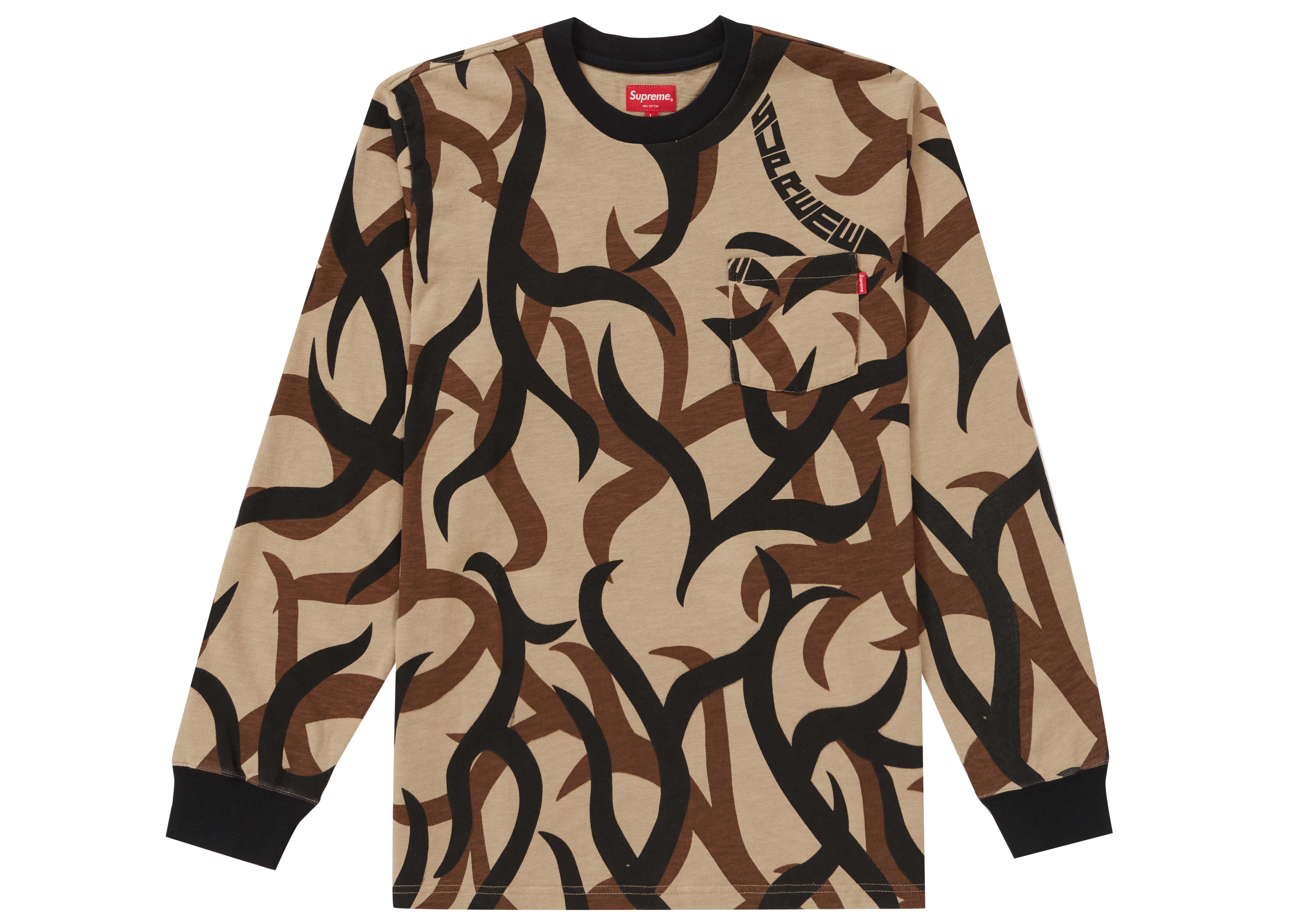 supreme☆19AW☆L/S Pocket Tee☆Tribal Camo - Tシャツ/カットソー(七
