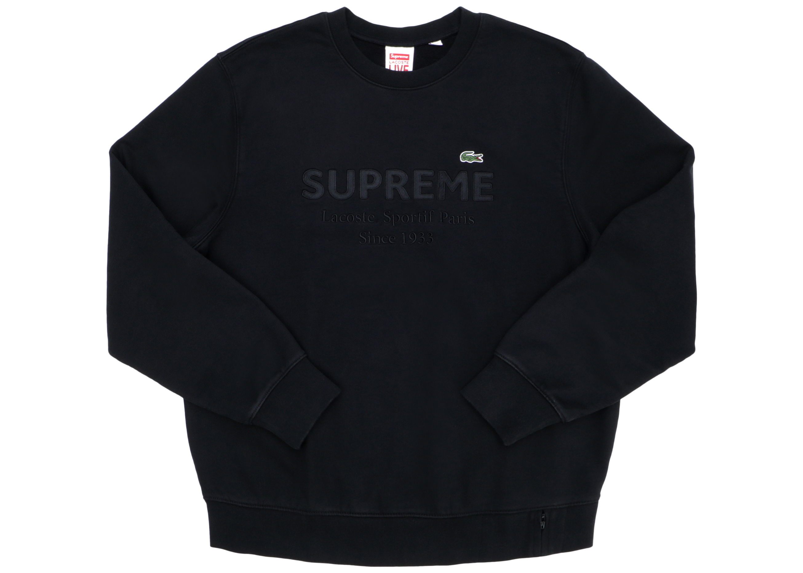 supreme lacoste black hoodie