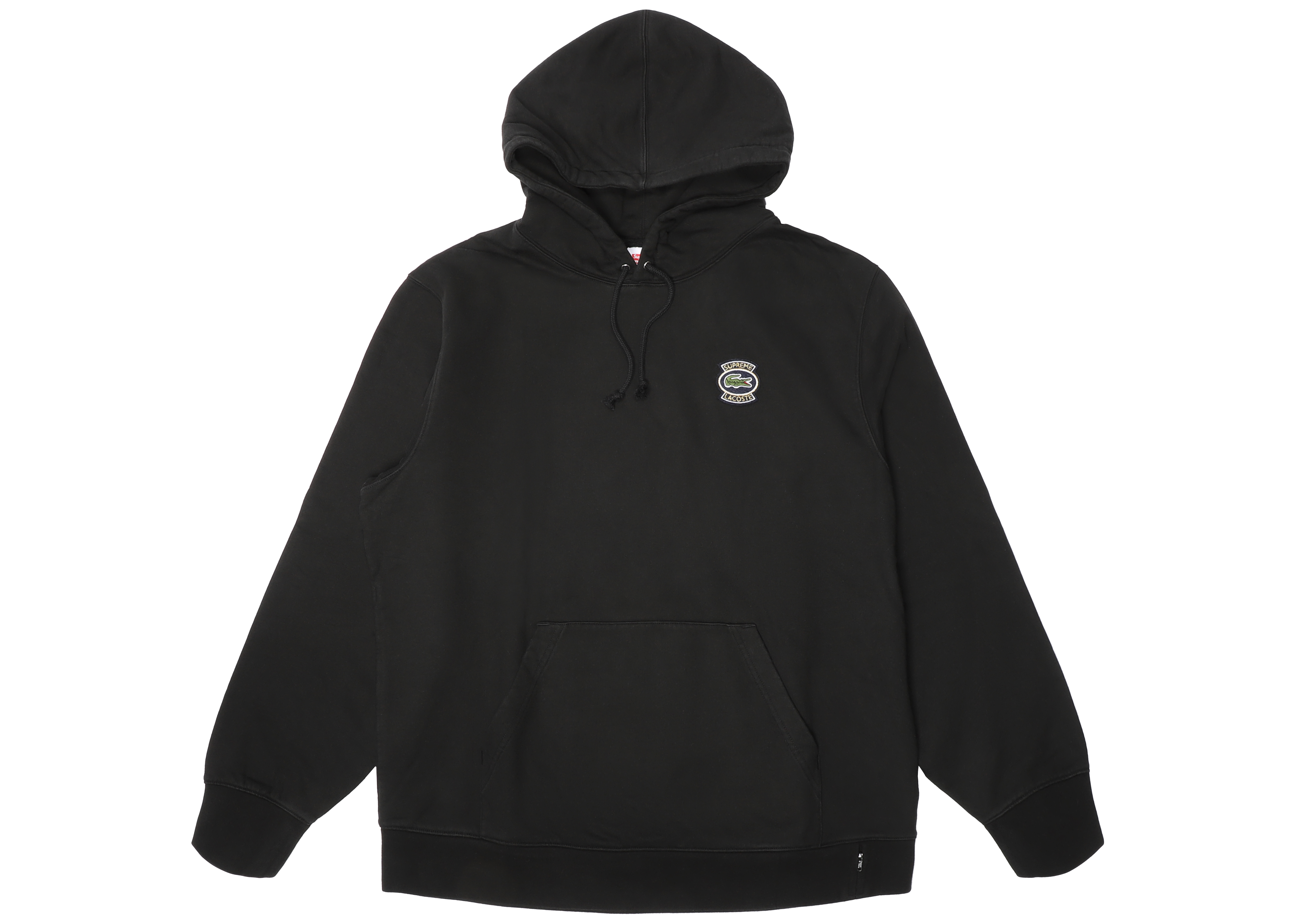 Supreme LACOSTE Hooded Sweatshirt Black Men's - SS18 - GB