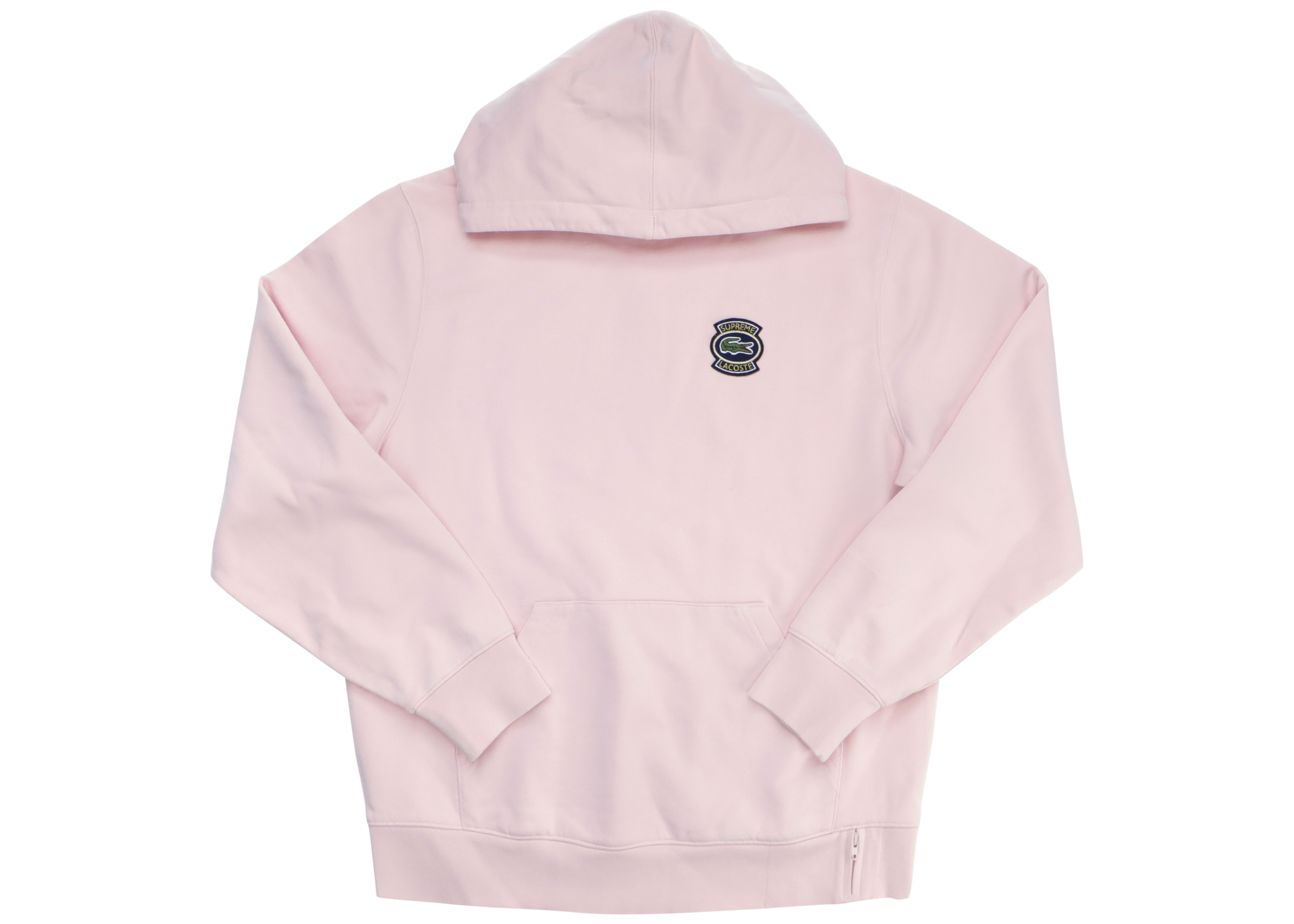 Supreme LACOSTE Hooded Sweatshirt Pink Men's - SS18 - US