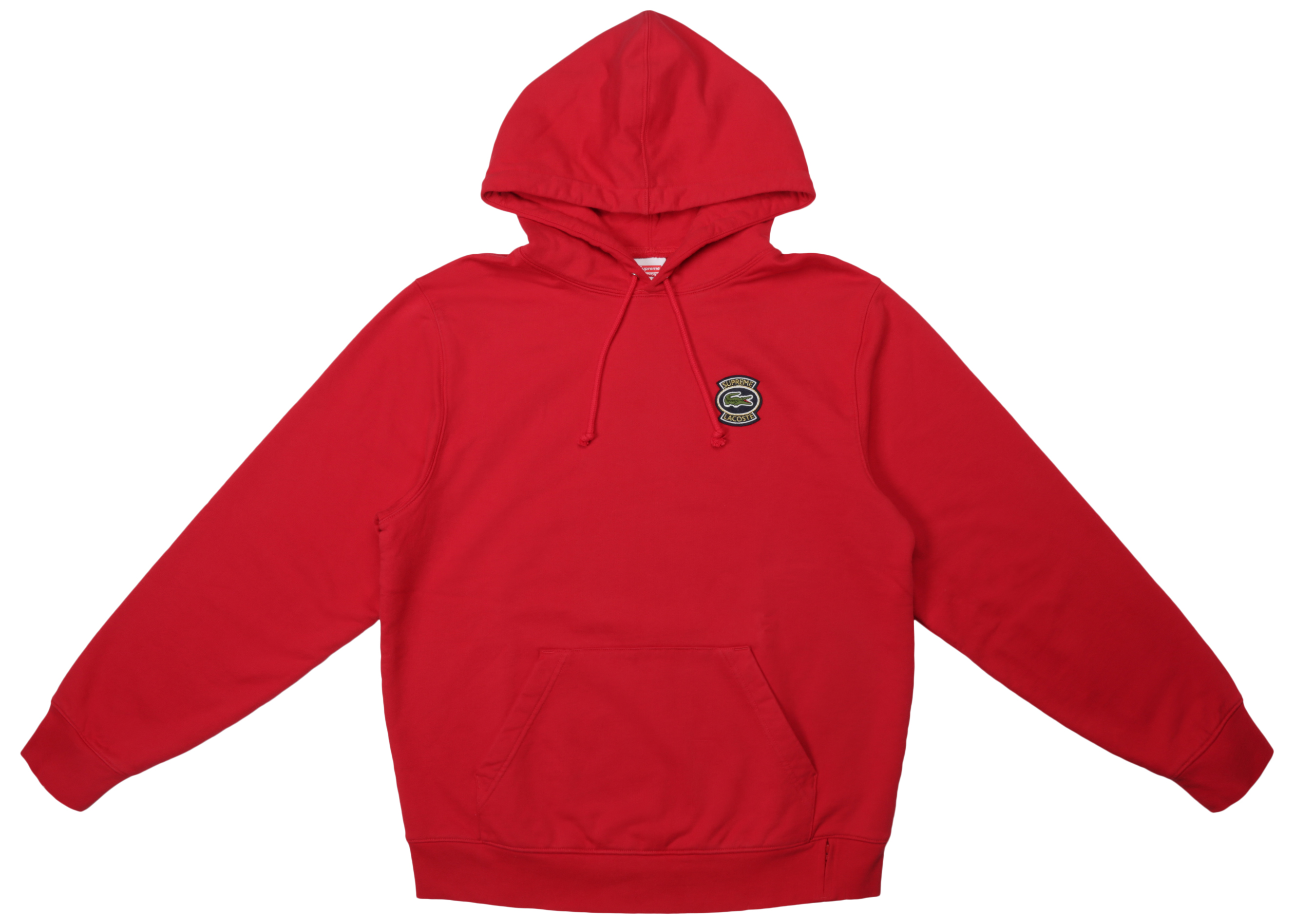 Supreme LACOSTE Hooded Sweatshirt Red