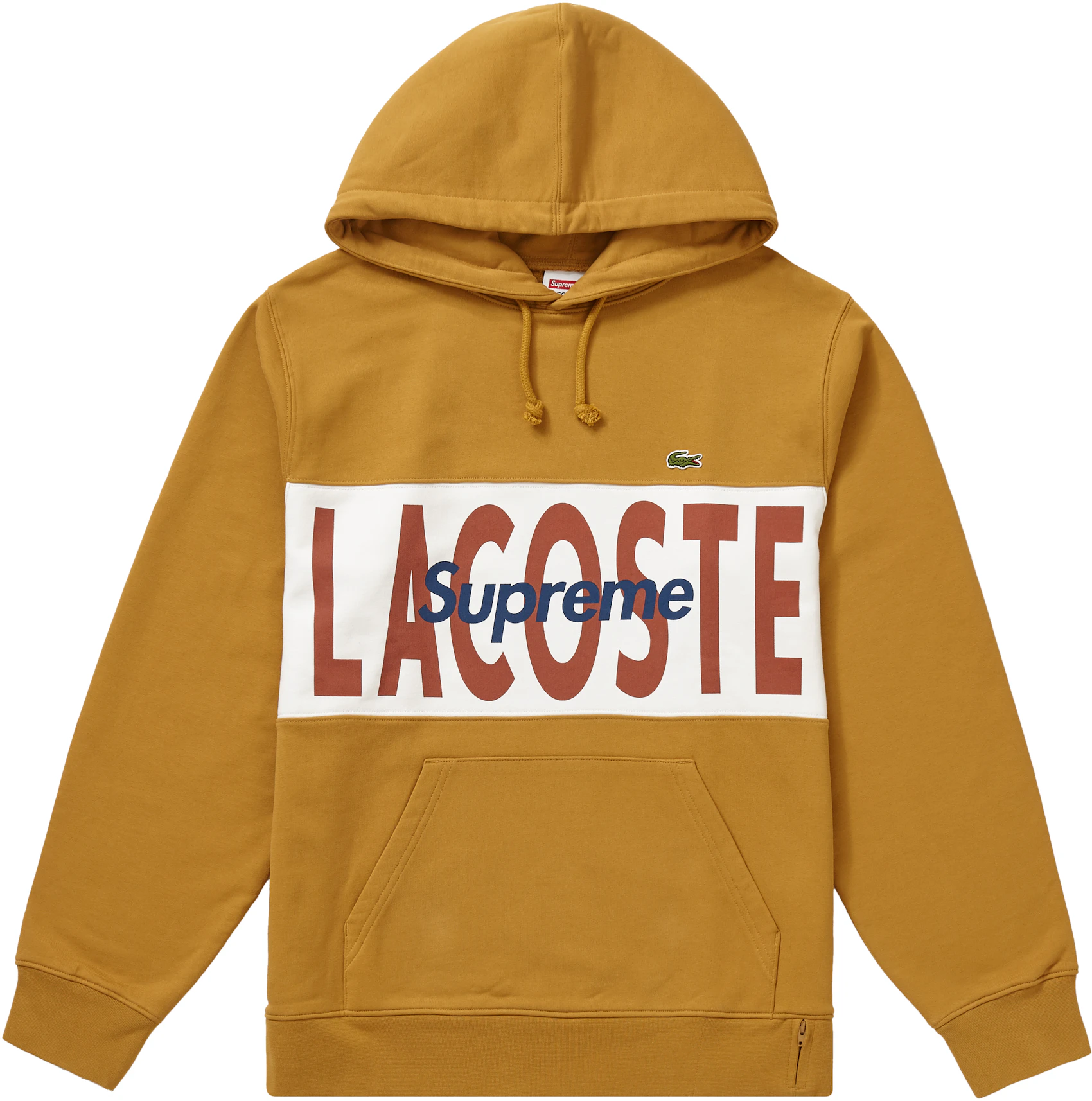 tidligere Mange Vant til Supreme LACOSTE Logo Panel Hooded Sweatshirt Gold - FW19 - US