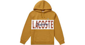 Supreme LACOSTE Logo Panel Hooded Sweatshirt Gold