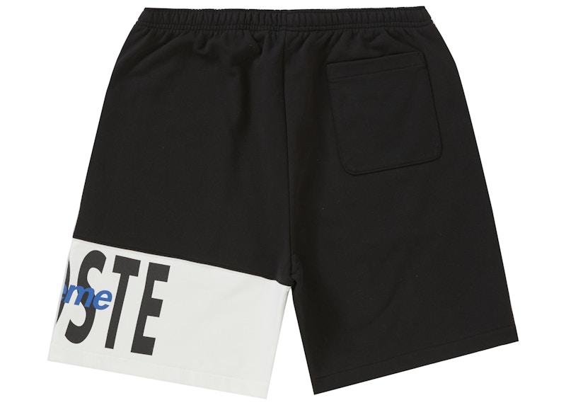 Supreme LACOSTE Logo Panel Sweatshort Black Men's - FW19 - US