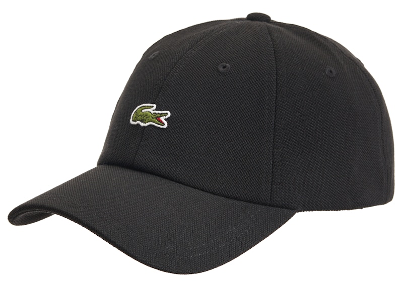 Supreme LACOSTE Pique 6-Panel Black キャップ