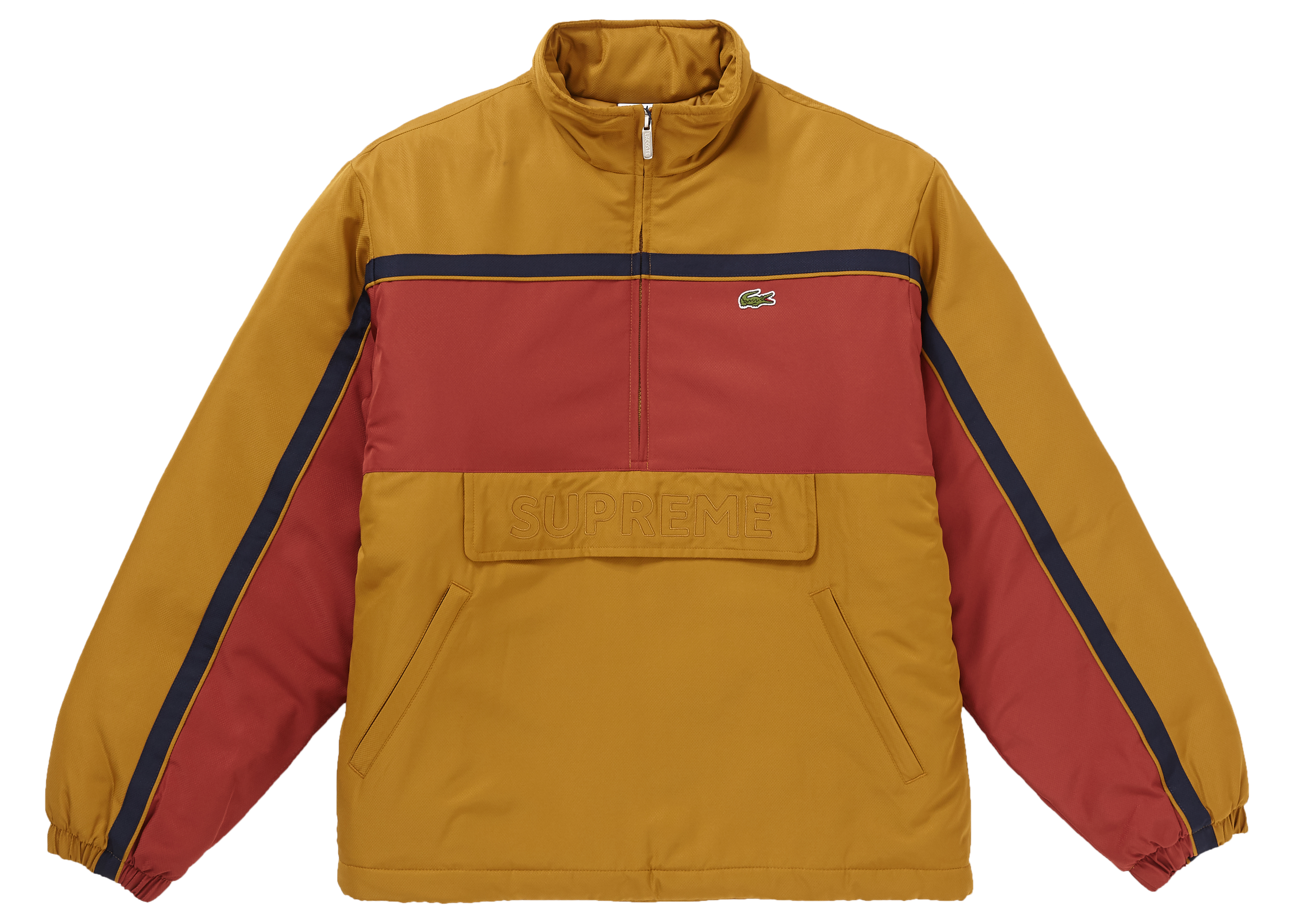 Supreme LACOSTE Puffy Half Zip Pullover Gold - FW19 メンズ - JP