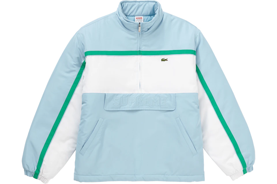 Supreme Lacoste Puffy Half Zip Pullover Light Blue Fw19 Supreme Lacoste Puffy Half Zip Pullover Light Blue Fw19