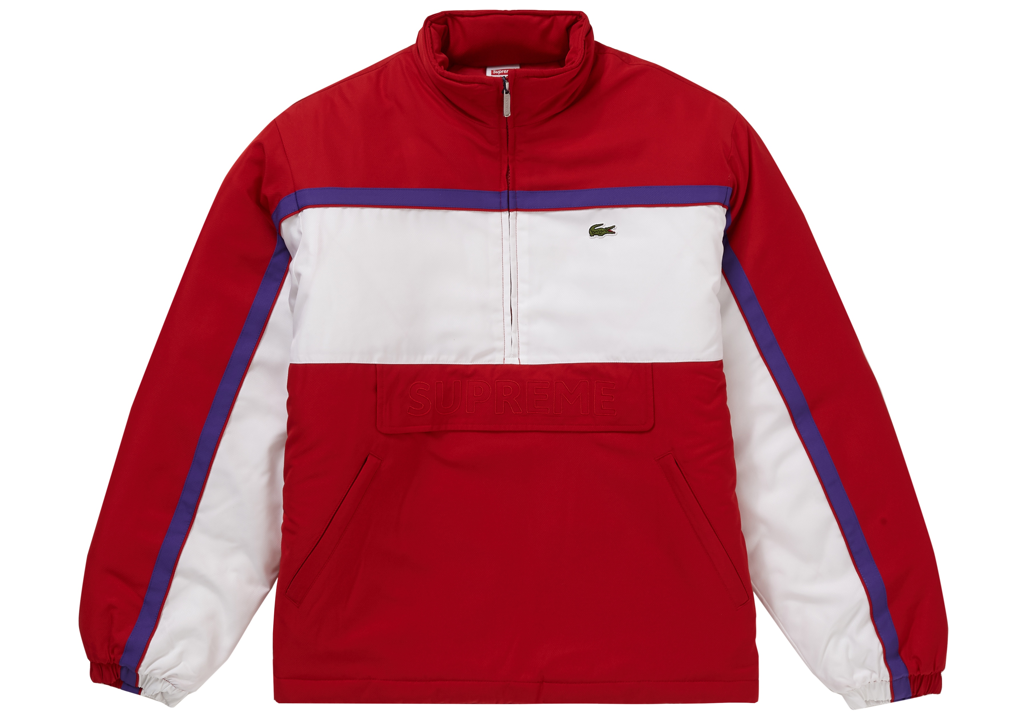 Supreme LACOSTE Puffy Half Zip Pullover Red Men's - FW19 - US