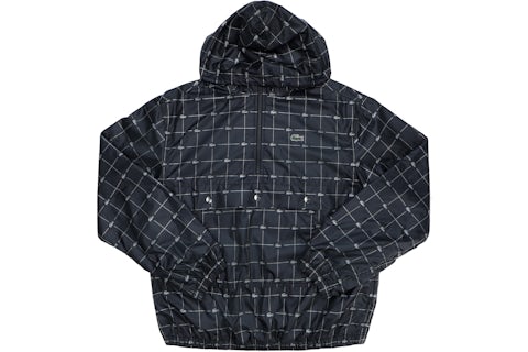 Supreme LACOSTE Reflective Grid Nylon Anorak Black Men's SS18 US