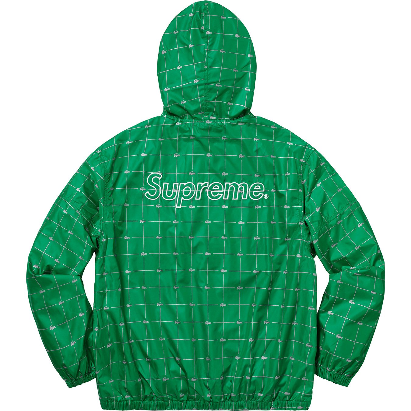 Supreme LACOSTE Reflective Grid Nylon Anorak Green