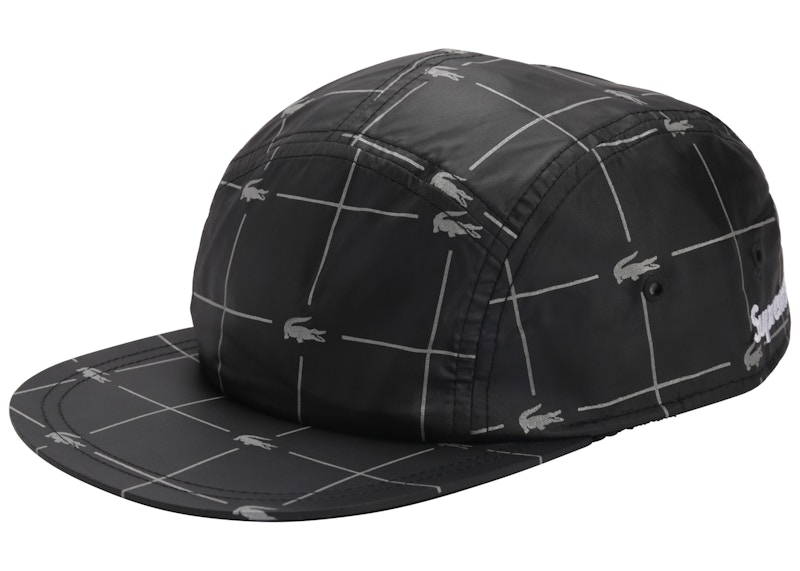 Supreme LACOSTE Reflective Grid Nylon Camp Cap Black - SS18 - GB