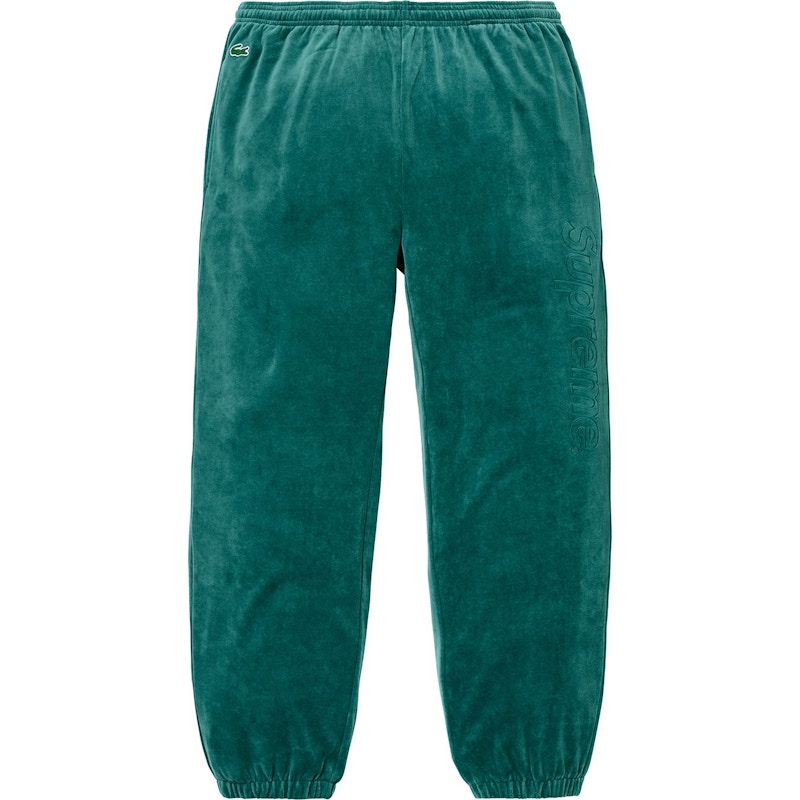 Supreme LACOSTE Velour Track Pant Teal - SS18 Men's - GB