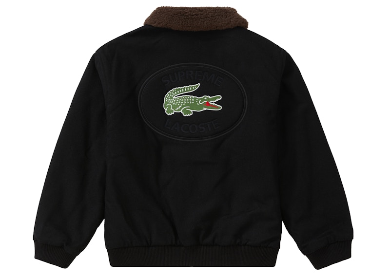 黒S 定価以下 Supreme Lacoste varsity jacketスタジャン - スタジャン