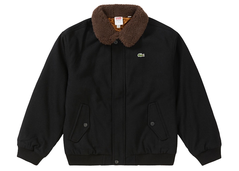 Supreme LACOSTE Wool Bomber Jacket Black Men's - FW19 - US