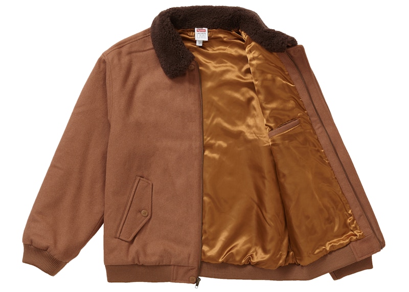 Supreme LACOSTE Wool Bomber Jacket Tan メンズ - FW19 - JP