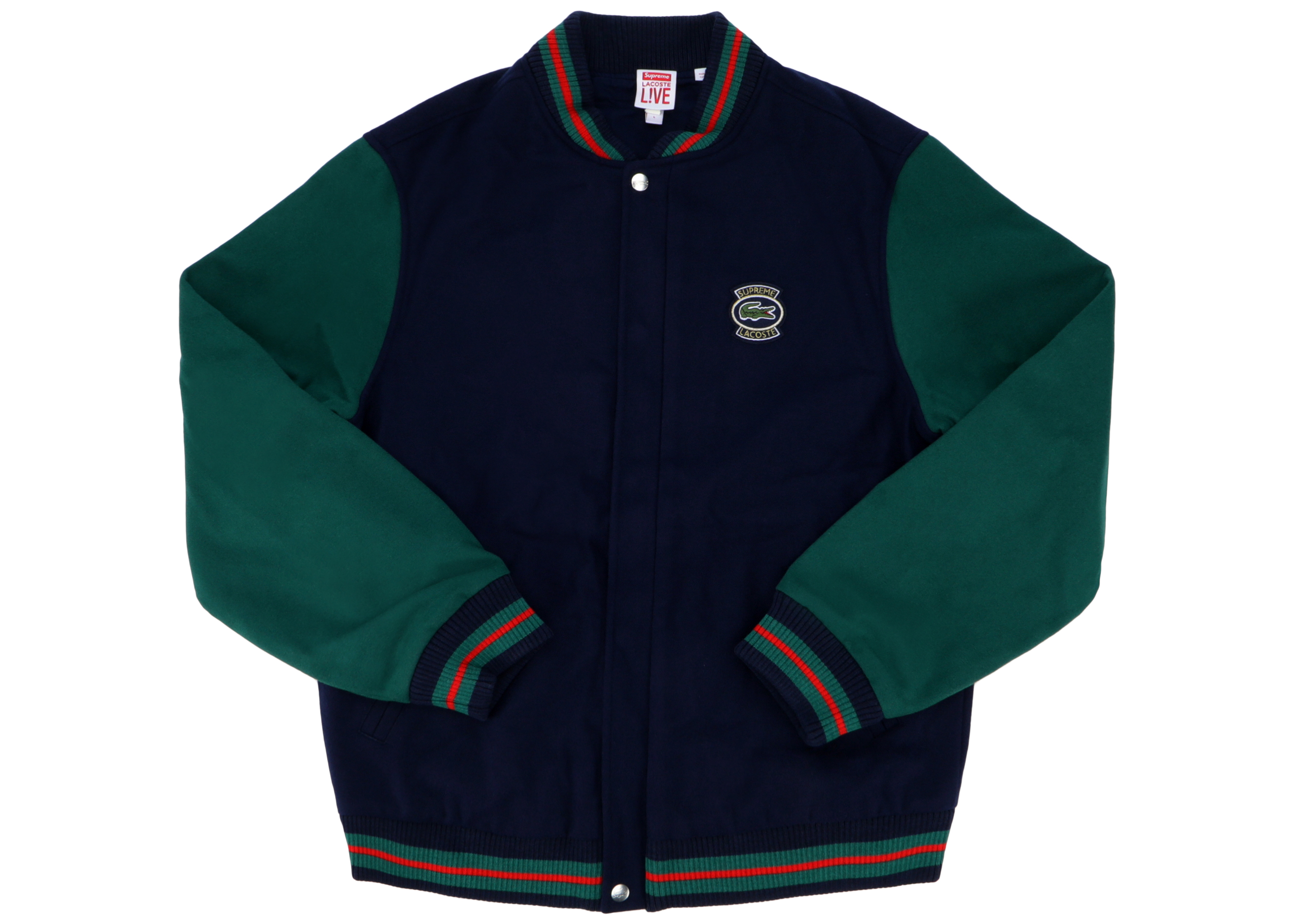 Lacoste Supreme Peach and White Varsity Wool Jacket