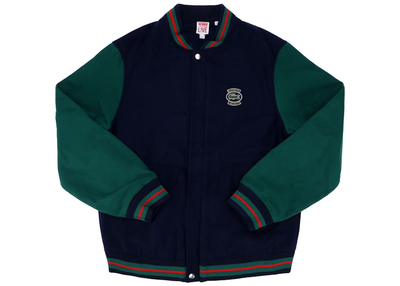 Supreme LACOSTE Wool Varsity Jacket Navy Men's - SS18 - US