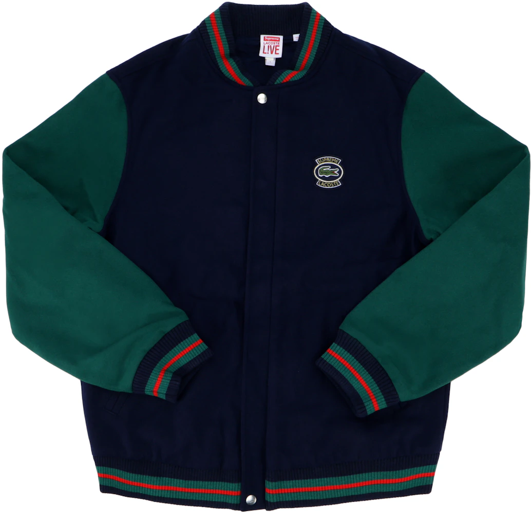 Supreme Lacoste Wool Varsity Jacket Navy