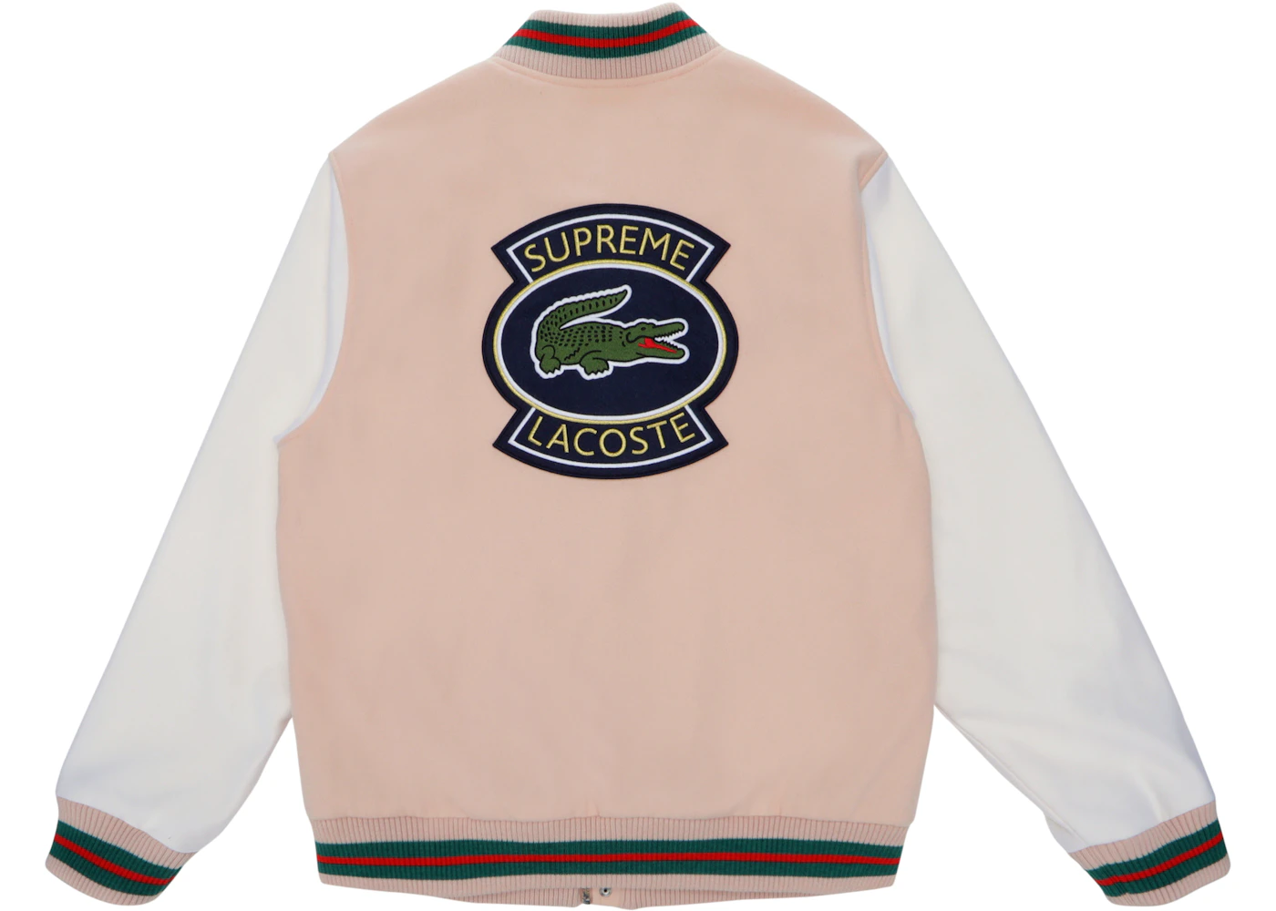 Supreme LACOSTE Wool Varsity Jacket Peach Men's - SS18 - US
