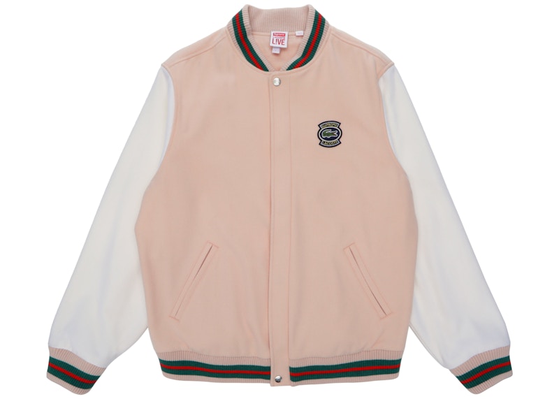 Supreme LACOSTE Wool Varsity Jacket Peach