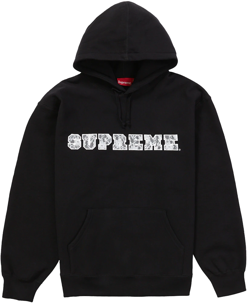 Supreme Lace Hooded Sweatshirt Black Men's - SS22 - US