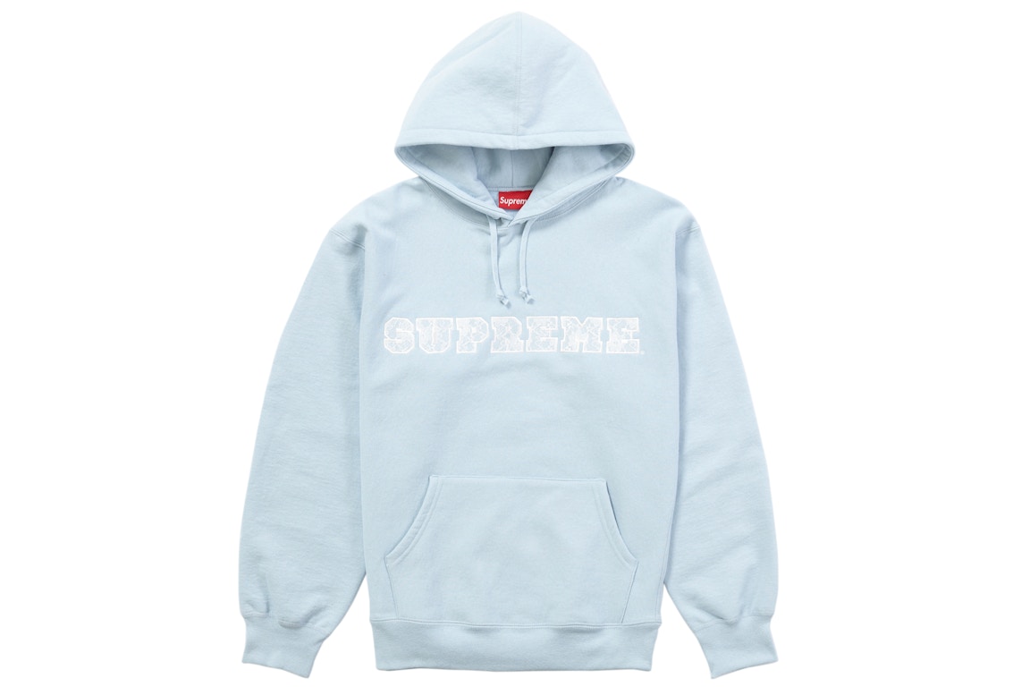 Click to view more detailed imagery on our partner's website Pre-owned Supreme Lace Hooded Sweatshirt Light Blue